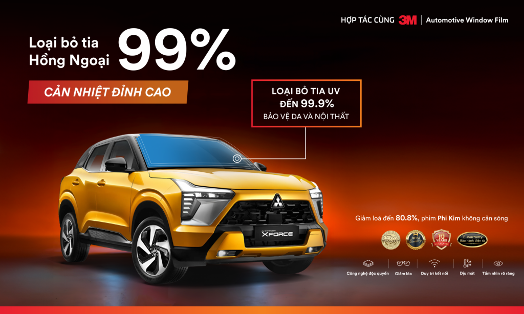 Dán phim cách nhiệt 3M tại Mitsubishi Ninh Bình