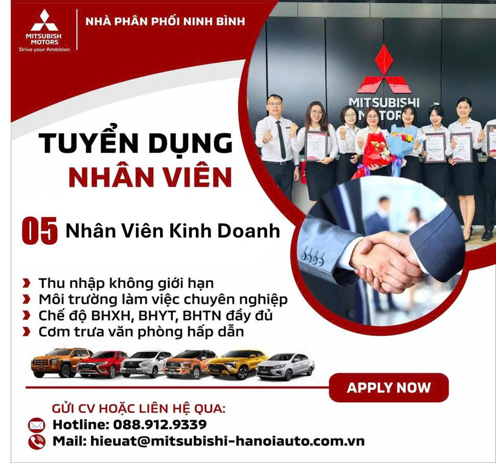 MITSUBISHI NINH BÌNH TUYỂN DỤNG – THÁNG 8