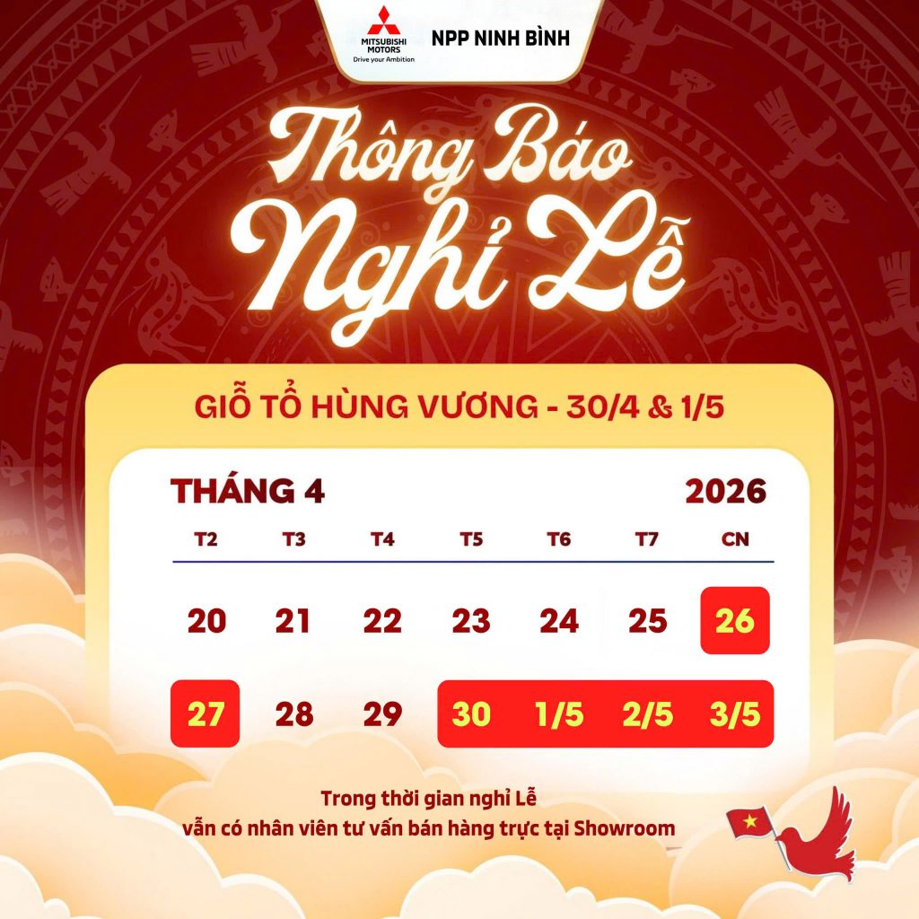 MITSUBISHI NINH BÌNH – THÔNG BÁO LỊCH NGHỈ LỄ!